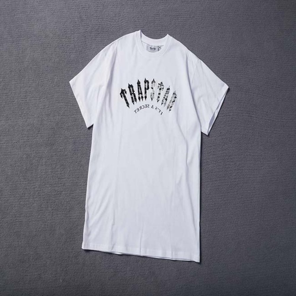 Trapstar Classic Letter Logo Print Short Sleeve White